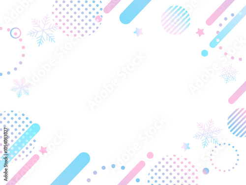 ネオン　雪　冬　ポップ 　かわいいフレーム
