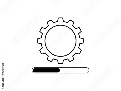 Update Vector Icon, Upgrade System Sign, Installing Software, Gear Settings, Application Update Process Completed, Refresh Button, Update Status Symbol, Updating System Software Vector Illustration