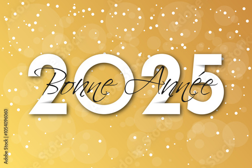 Bonne année - meilleurs vœux 2025 - vecteur pour affiche bannière salutation et célébration du nouvel an 2025.