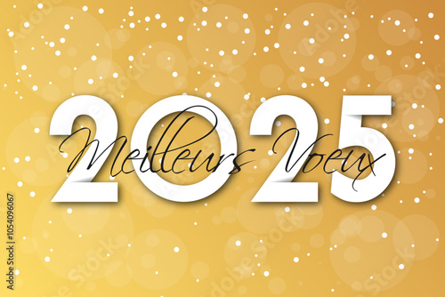 Bonne année - meilleurs vœux 2025 - vecteur pour affiche bannière salutation et célébration du nouvel an 2025.