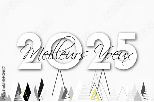 Bonne année - meilleurs vœux 2025 - vecteur pour affiche, bannière, salutation et célébration du nouvel an 2025.
