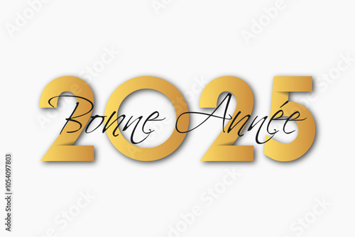 Bonne année - meilleurs vœux 2025 - vecteur pour affiche, bannière, salutation et célébration du nouvel an 2025.