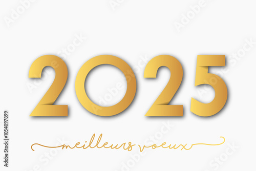 Bonne année - meilleurs vœux 2025 - vecteur pour affiche, bannière, salutation et célébration du nouvel an 2025.