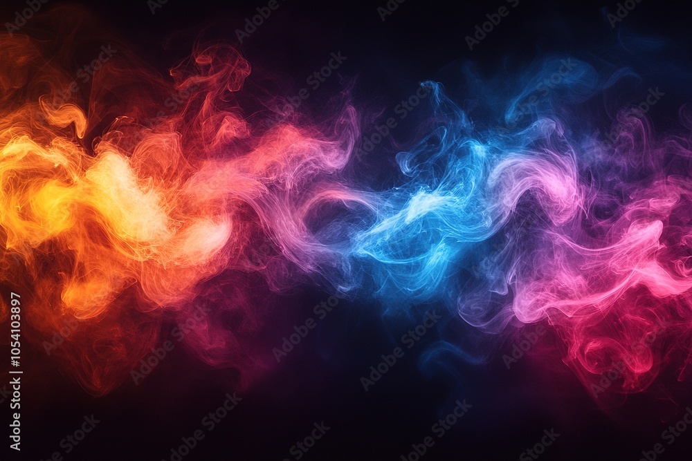 Abstract colorful smoke on a dark background. Abstract colorful smoke on a dark background.
