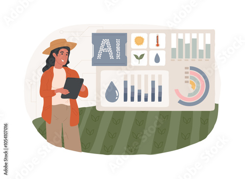 AI-Precision Agriculture abstract concept vector illustration.