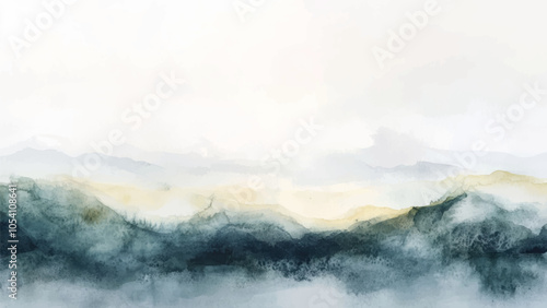 Abstract horizontal watercolor background. Hand drawn vector texture. Brush stroked painting pastel color watercolour