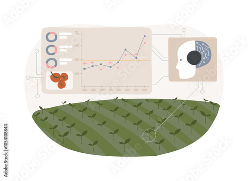 AI-Optimized Crop Yield Prediction abstract concept vector illustration.