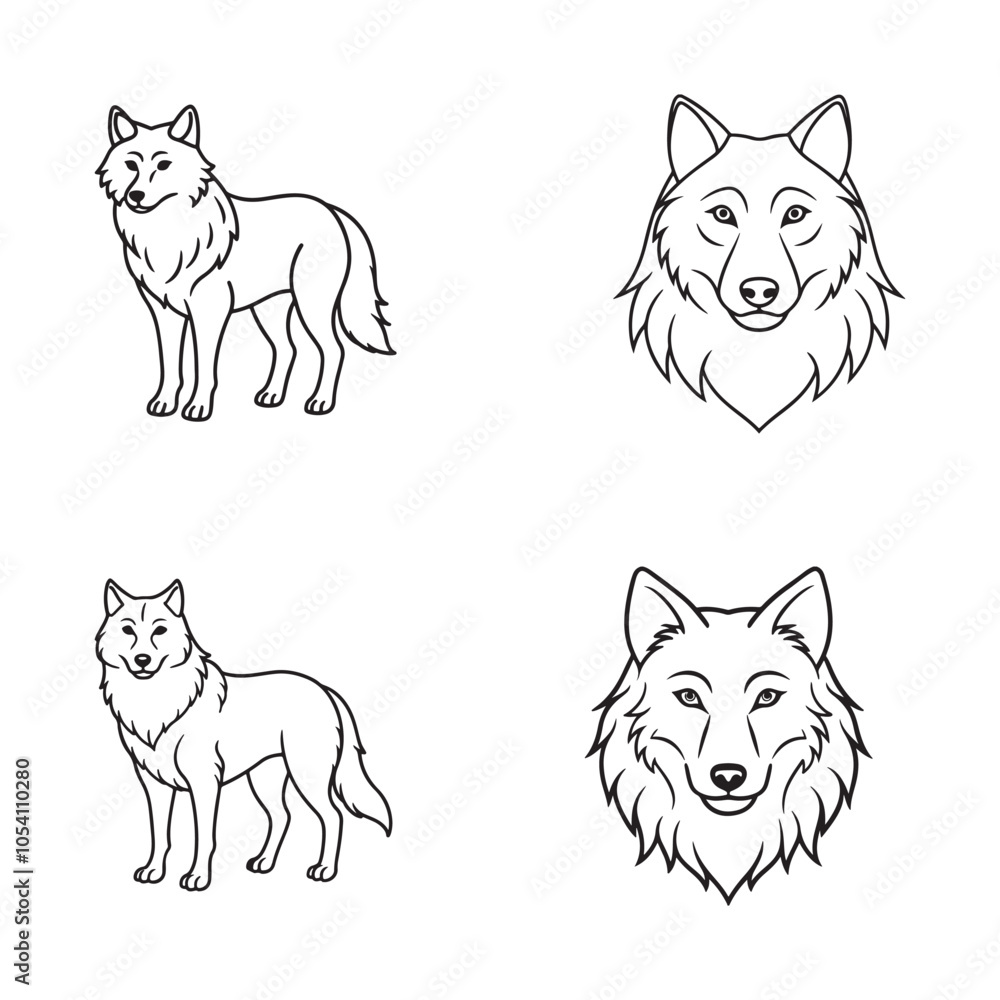 Fototapeta premium wolf silhouette vector