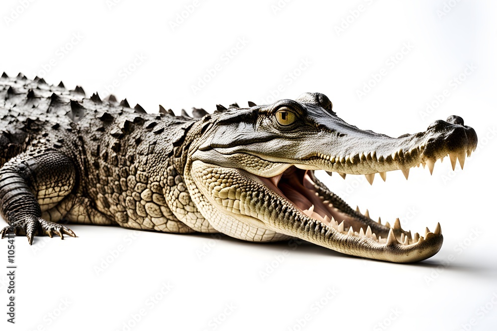 Obraz premium Crocodile on white background, AI Generated