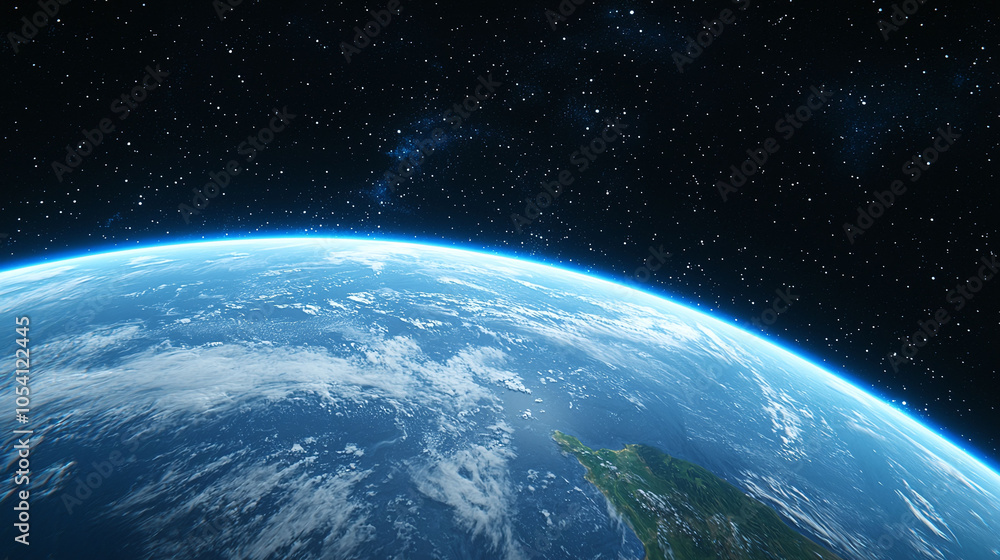 Fototapeta premium stunning view of Earth from space, showcasing its vastness and beauty