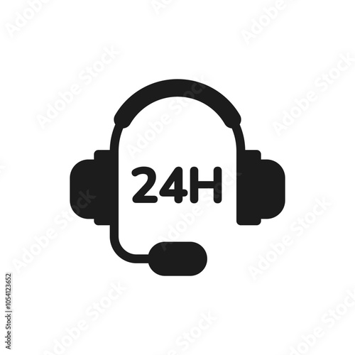 Headphones icon with text: 24h.