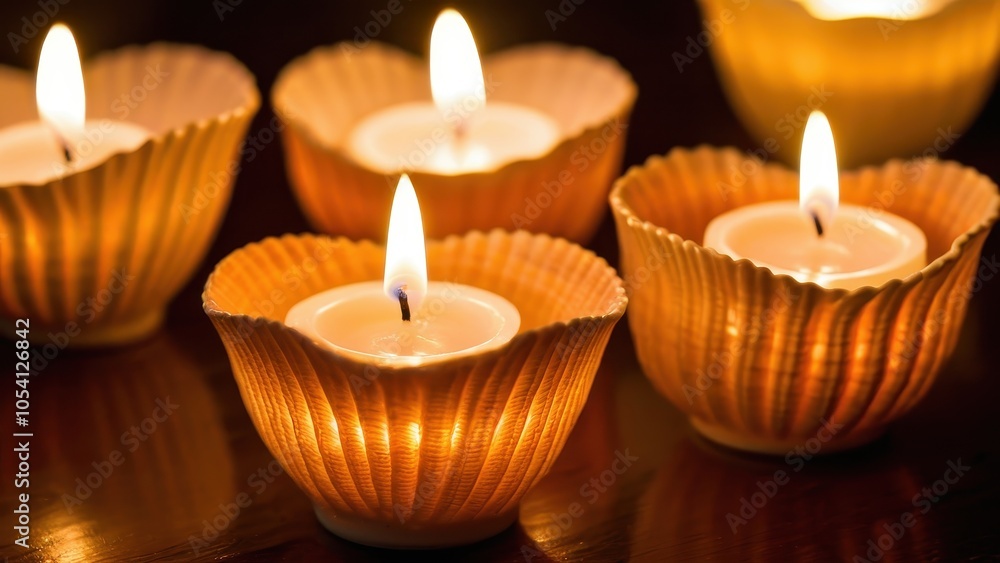These sculpted clay candle holders with flickering lights create a peaceful ambiance, suitable for intimate settings and decor arrangements. These sculpted clay candle holders with flickering lights create a peaceful ambiance, suitable for intimate settings and decor arrangements.