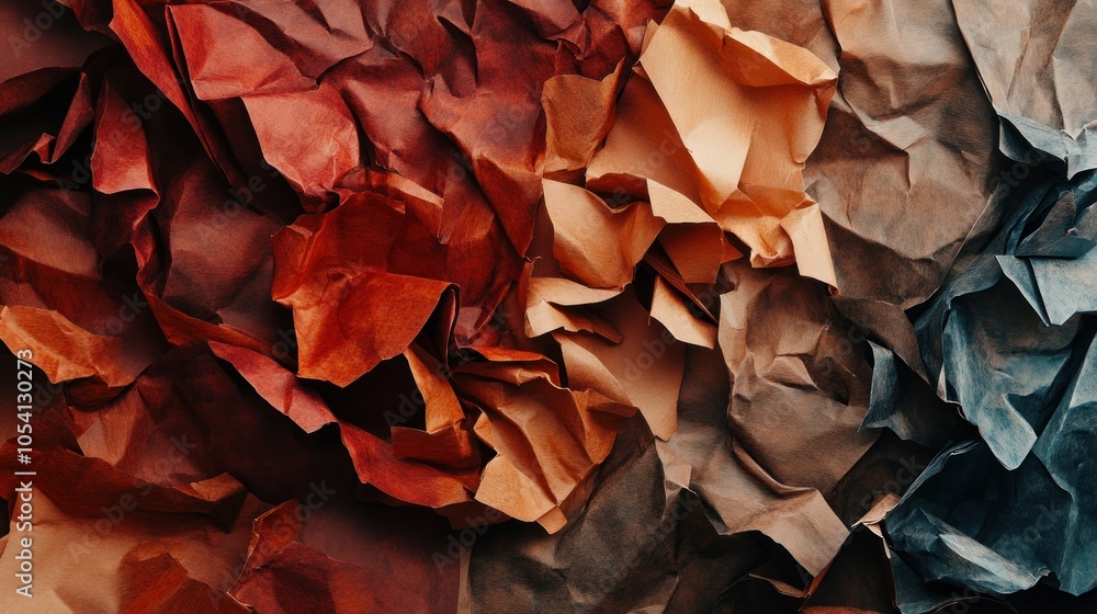 Abstract crumpled paper texture in warm colors, creating a dynamic visual effect. Abstract crumpled paper texture in warm colors, creating a dynamic visual effect.