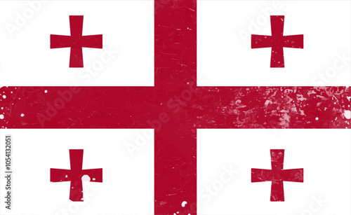 Grunge Georgian flag vector illustration. The national flag of Georgia.