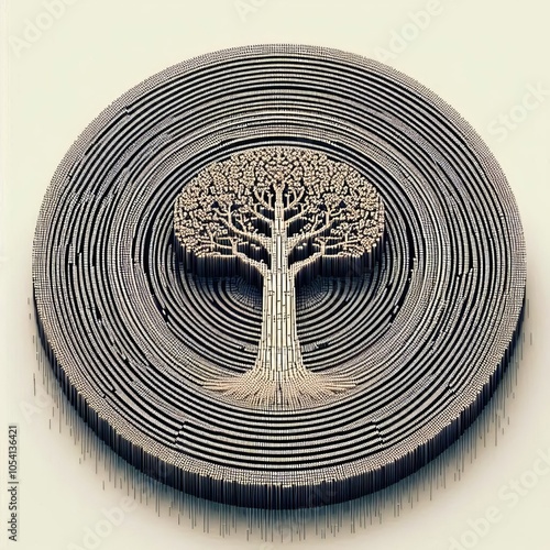 35 ASCII Tree Rings Tree rings represented by concentric ASCII p photo