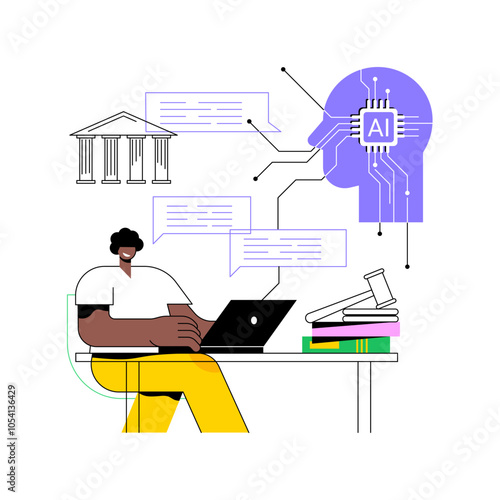 AI-Powered Legal Chatbots abstract concept vector illustration.