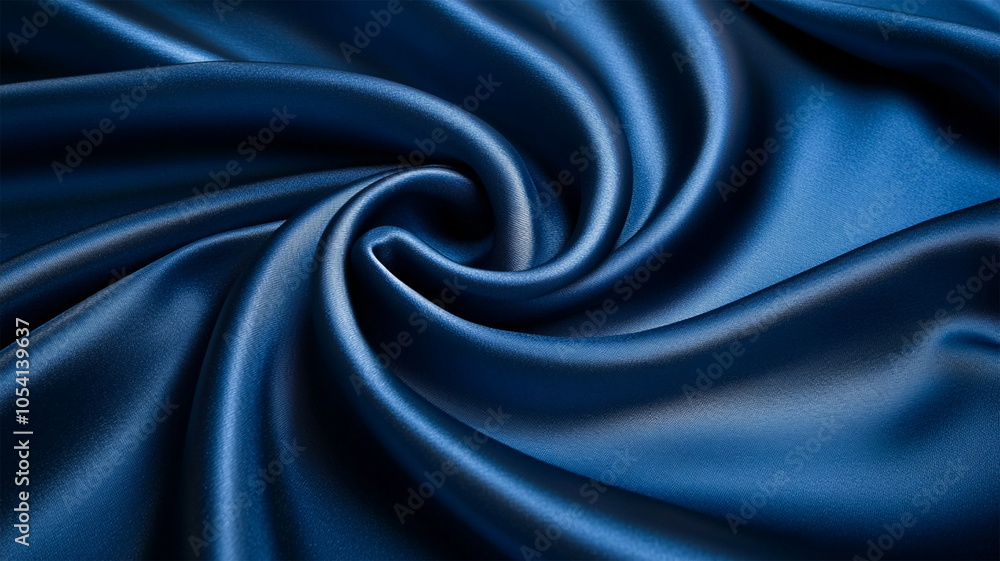 Fototapeta premium lying blue silk textile fabric background. Smooth elegant Satin cloth.