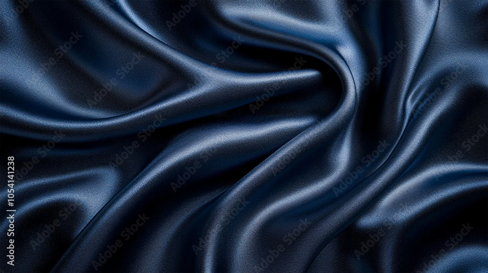 Fototapeta premium lying blue silk textile fabric background. Smooth elegant Satin cloth.