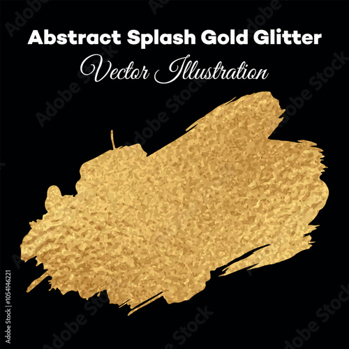 Abstract Splash Gold Glitter Vector Illustration.