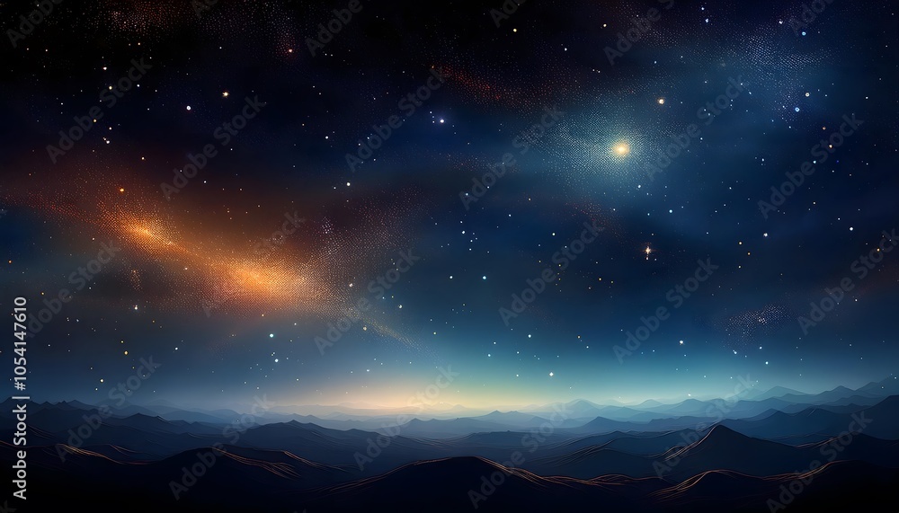 Fototapeta premium Starry Night Landscape
