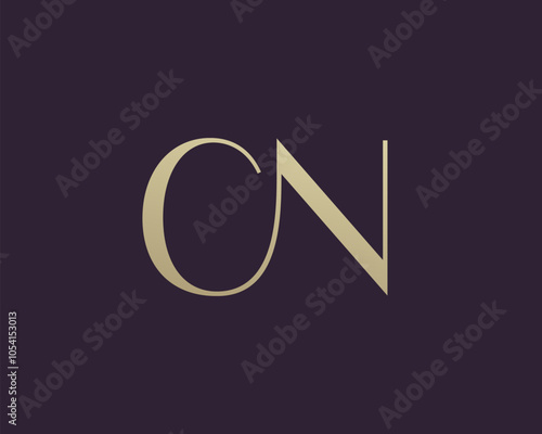 CN letter logo icon design. Classic style luxury initials monogram.