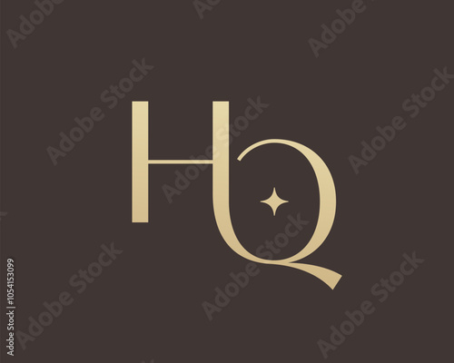 HQ letter logo icon design. Classic style luxury initials monogram.