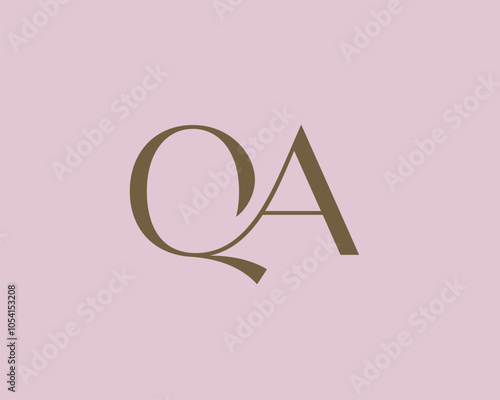 QA letter logo icon design. Classic style luxury initials monogram.