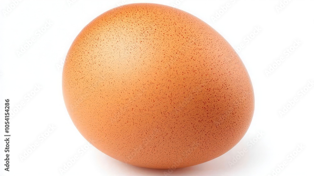 A single brown egg isolated on a white background. A single brown egg isolated on a white background.