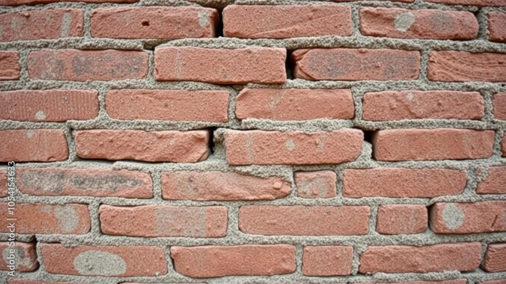 Obraz premium Close-up of red brick wall with rustic textured surface, detail, exterior