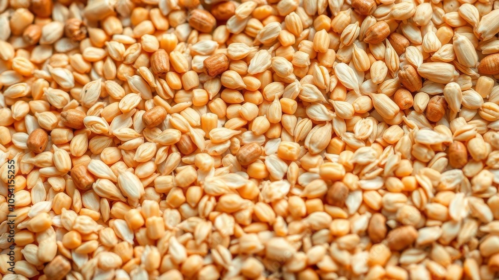 Close-up of various grains creating a textured background, bulgur, rice Close-up of various grains creating a textured background, bulgur, rice