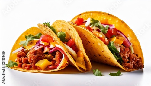 Nachos with guacamole on a white background.