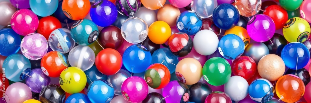 Smooth and glossy marbles in various colors scattered on a surface, vibrant, close-up Smooth and glossy marbles in various colors scattered on a surface, vibrant, close-up