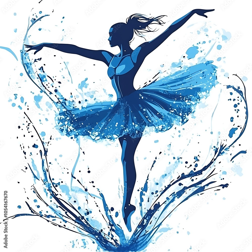 Fototapeta premium Elegant Ballet Dancer in Tutu Performing Graceful Dance