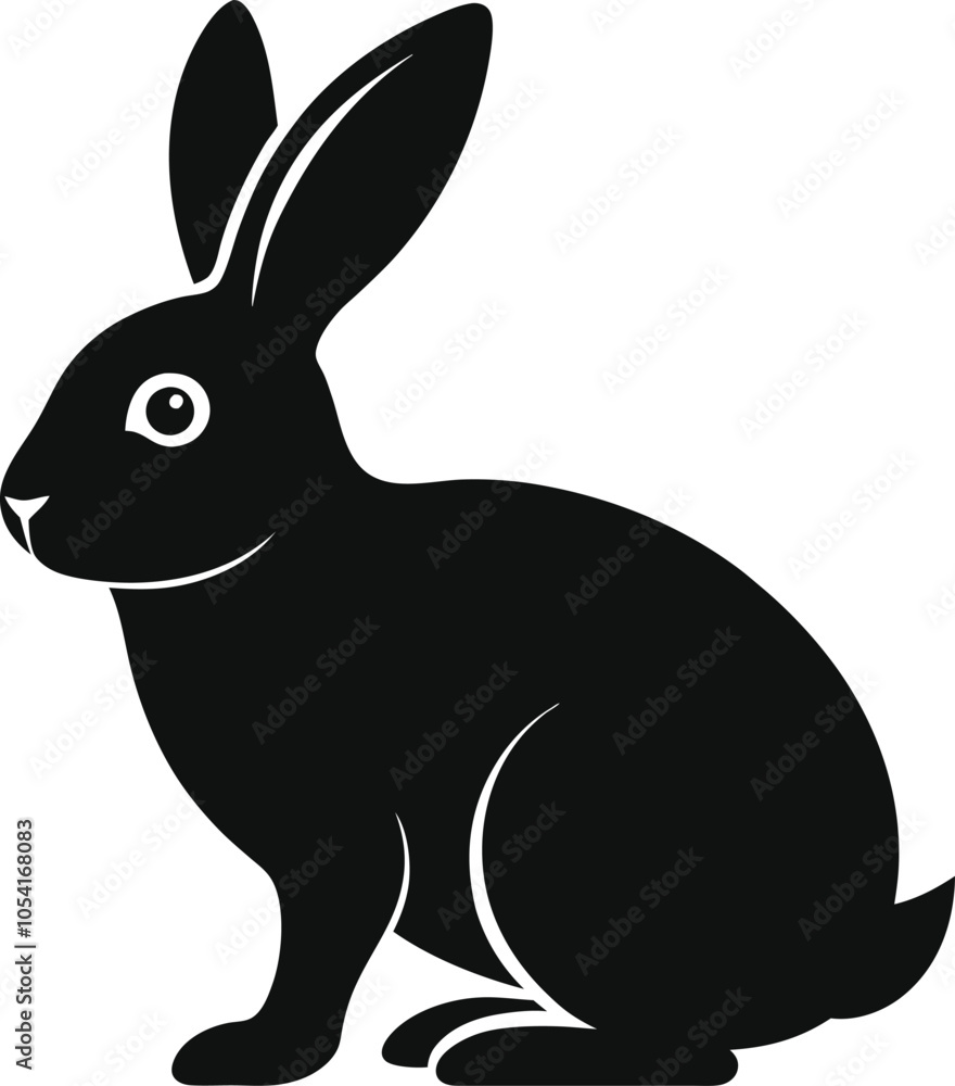 Obraz premium rabbit-a-silhouette-vector-with-white-background