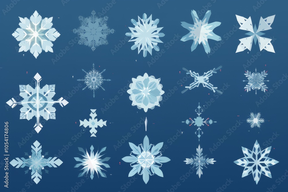Delicate snow crystals and unique ice flakes in soft, serene hues for winter s beauty captured Delicate snow crystals and unique ice flakes in soft, serene hues for winter s beauty captured