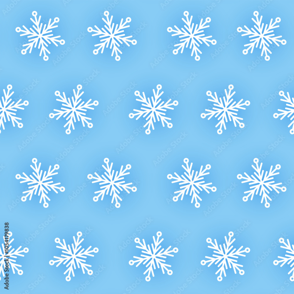 Paper snowflakes on blue background, winter seamless pattern Paper snowflakes on blue background, winter seamless pattern