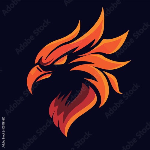 Phoenix head mascot logo vector illustration