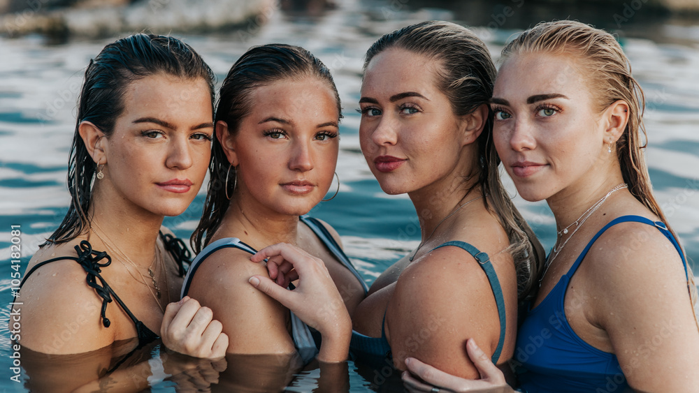 Fototapeta premium Four Models in water