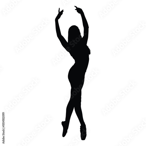 ballet dancer jumping without tutu ballet dress, lottie. silhouette