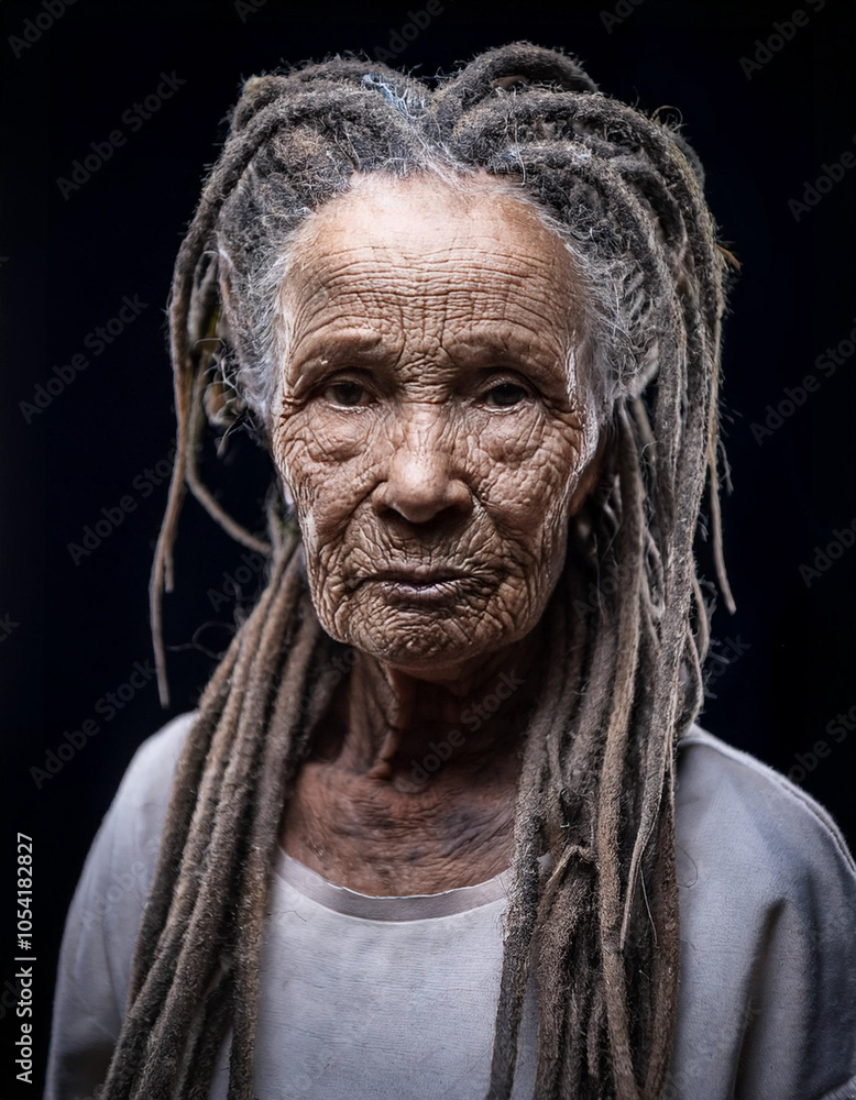 Emotional Portrait of Old Retired Woman Face Emotional Portrait of Old Retired Woman Face