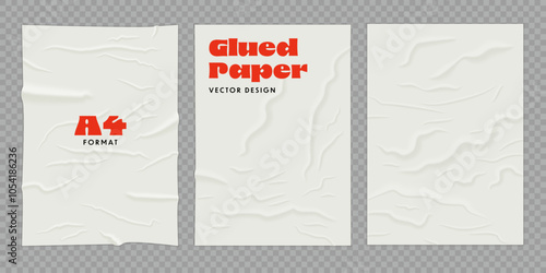 Glued Paper A4 Format. Realistic Vector design