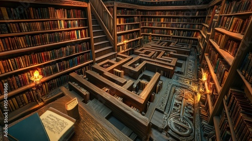Bookcase Maze: A Labyrinth of Literature