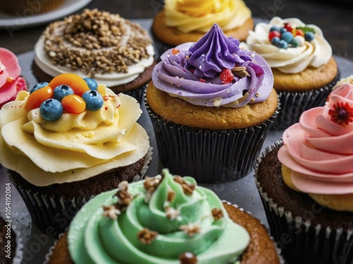 Colorful Cupcakes with Delicious Frosting