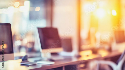 Wallpaper Mural Spacious corporate workspace featuring contemporary design with daylight and blurred background Torontodigital.ca