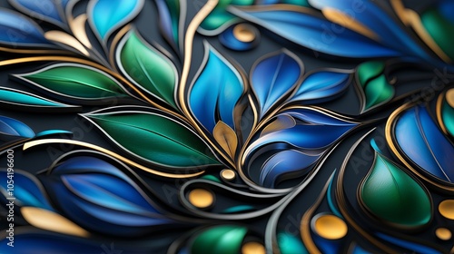 A vibrant close-up of peacock feathers showcasing rich blues, greens, and golds in intricate detail.