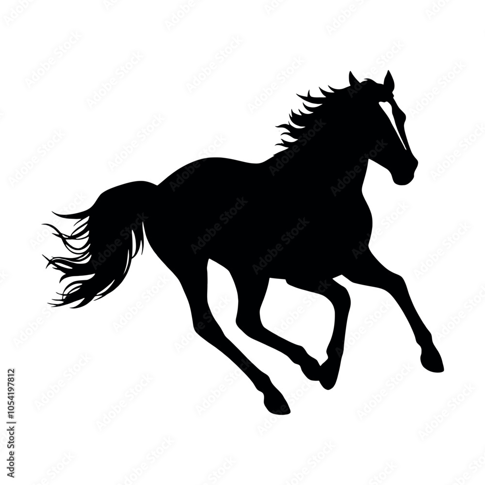 Obraz premium a racing horse are run super speed minimalist and simple vector silhouette, black color silhouette