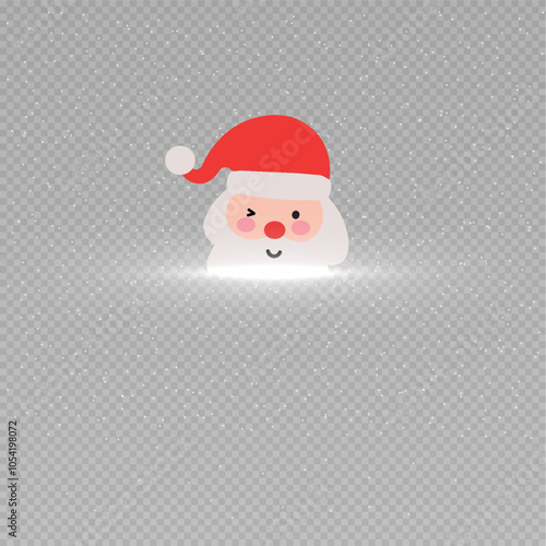 Santa Claus. Father Frost. Santa's teleport from the void. Snow. Vector image on a transparent background.