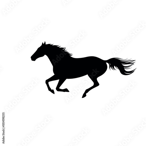 Wallpaper Mural a racing horse are run super speed minimalist and simple vector silhouette, black color silhouette Torontodigital.ca