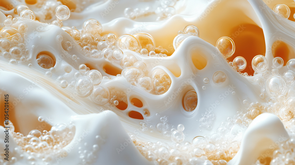 close up view of abstract bubbles and foam in soft colors, creating soothing effect close up view of abstract bubbles and foam in soft colors, creating soothing effect
