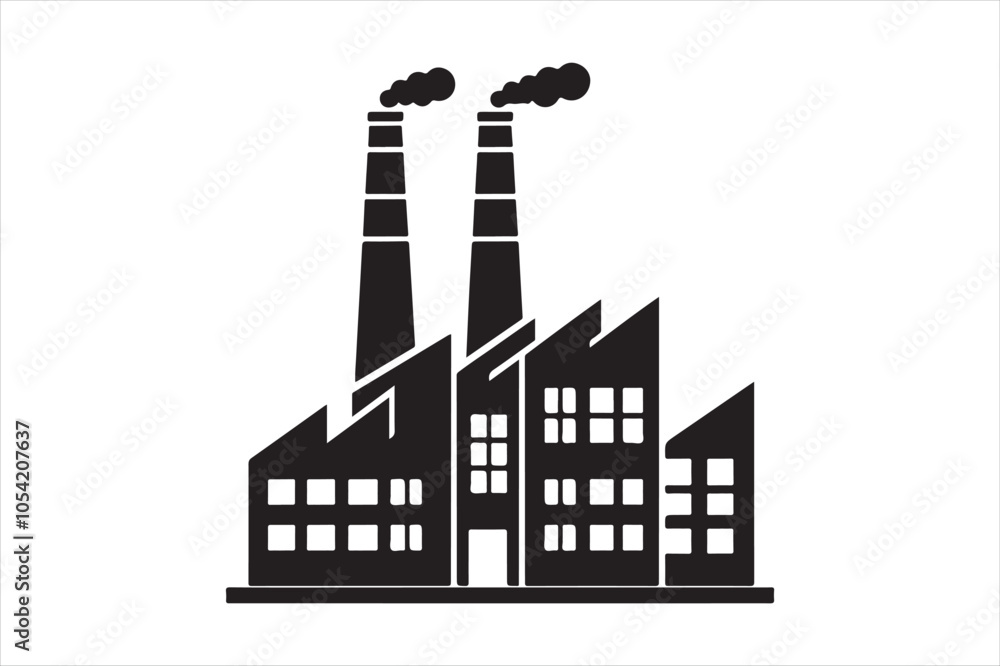Naklejka premium Large chemical plant icon 119.eps